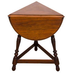 Antique English Walnut Folding Top Cricket Table