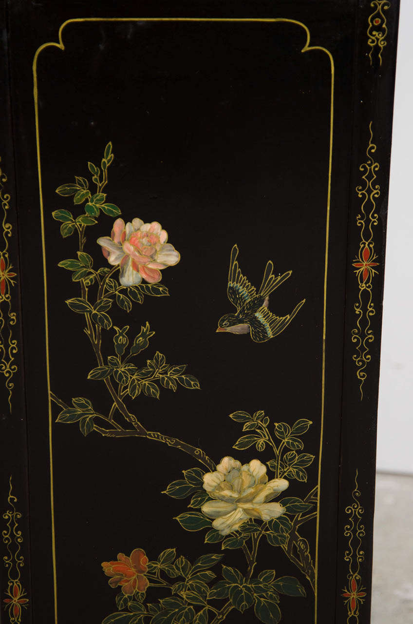 Japanese Black Lacquer Side Cabinet For Sale 5