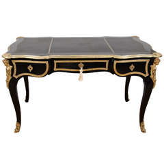 Vintage Louis XV Gilt and Lacquer Grand Bureau-Plat