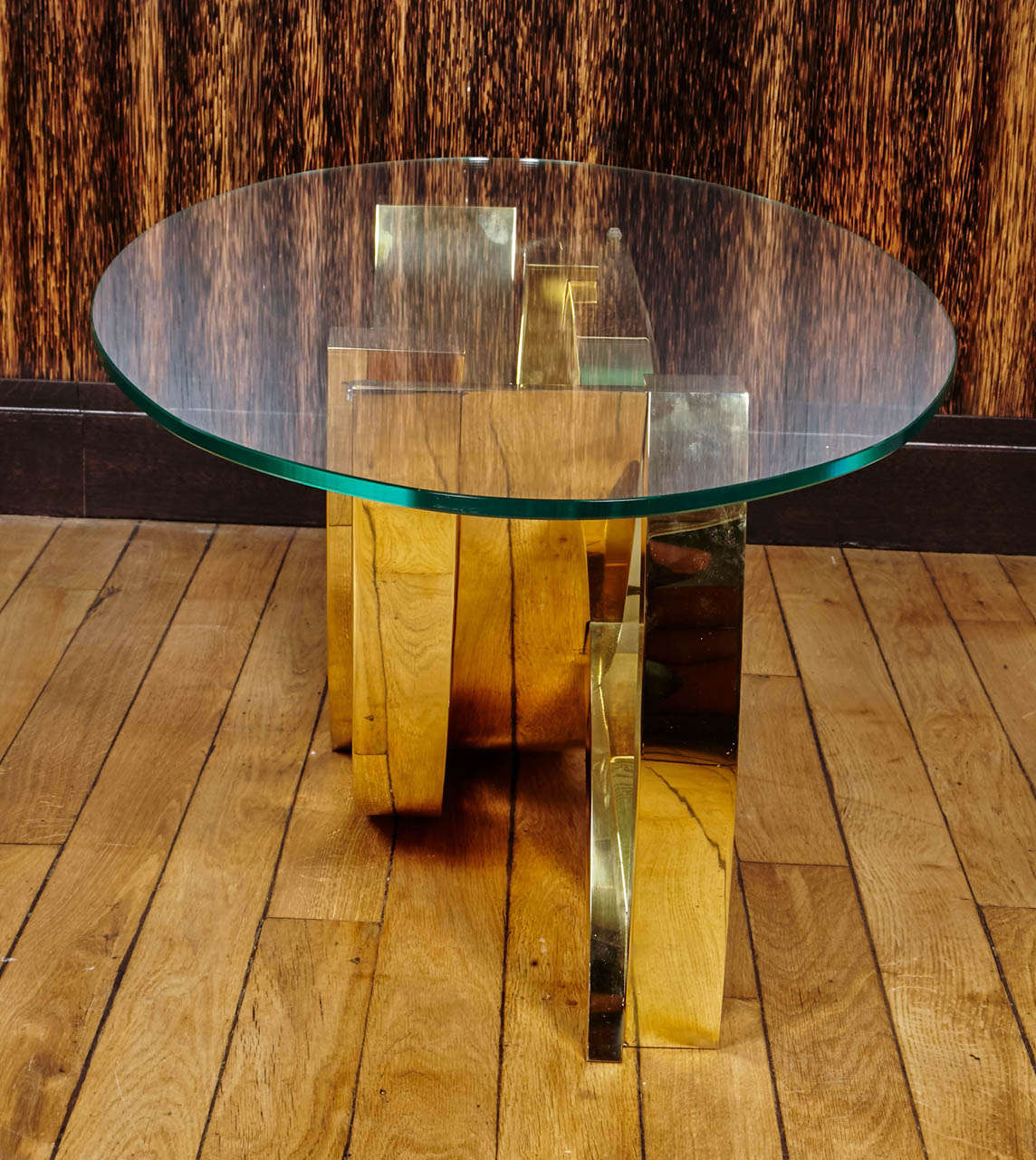 Impressive Brass Coffee Table by Claude Mercier, Sculptor/Designer, 1970s In Excellent Condition For Sale In Paris, FR