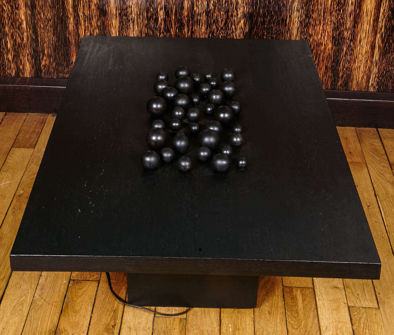Blackened Impressive and Kinetic Coffee Table by Pol Bury For Sale