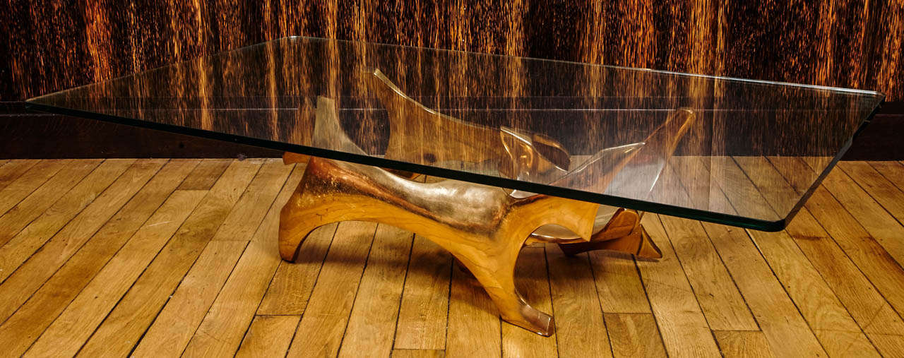 Late 20th Century Coffee Table by Fred Brouard, circa 1970, Bronze For Sale