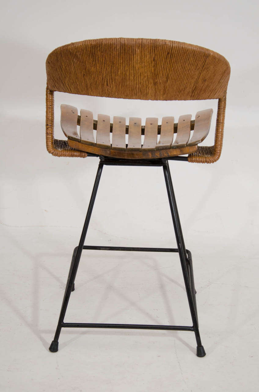 Set of Three Counter Height Bar Stools by Arthur Umanoff at 1stDibs
