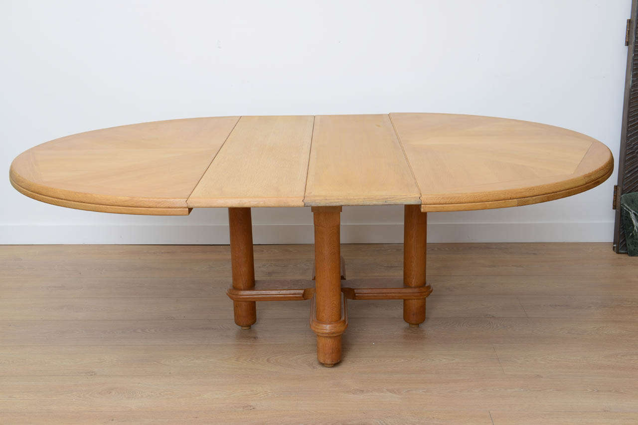 Oak Expanding Dining Table by Guillerme and Chambron 3