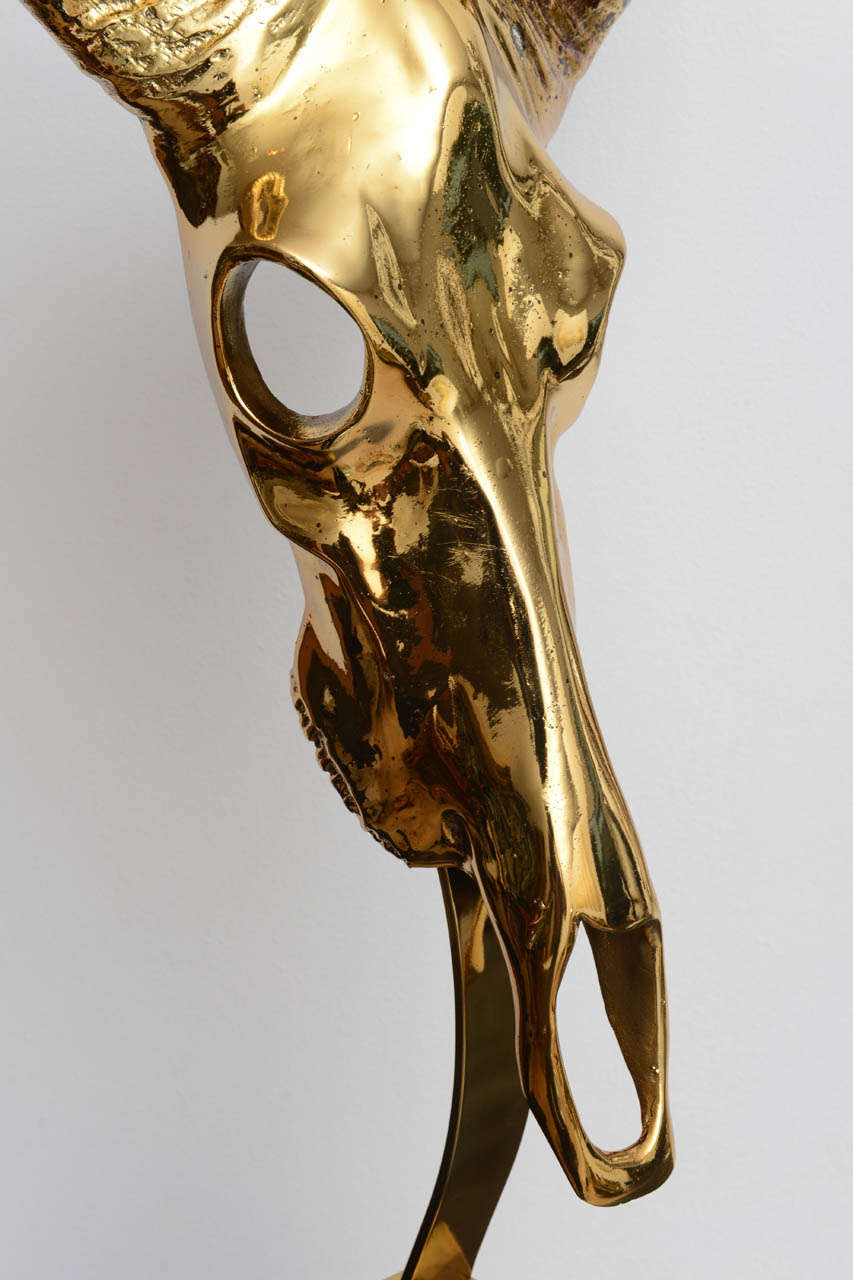 American Brass Skull Sculpture by Arthur Court