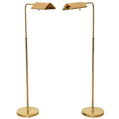Pair of Brass Koch and Lowy Reading Floor Lamps