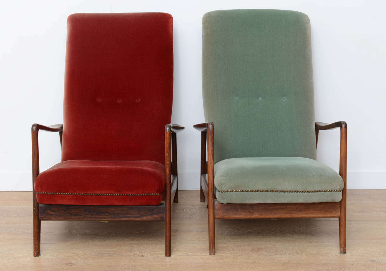 Mid-Century Modern Pair of Easy Chairs by Gio Ponti, Italy 1958.