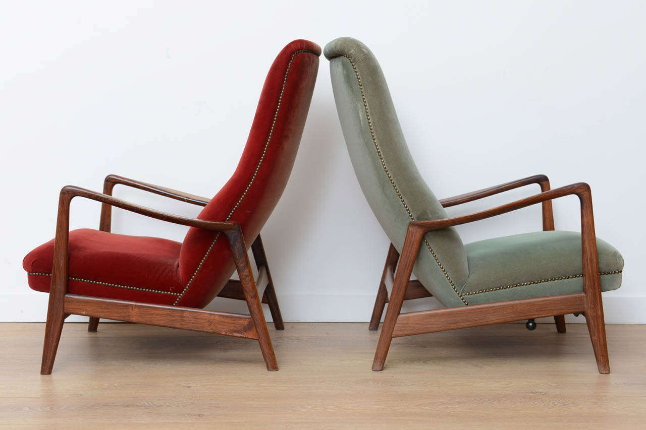 Italian Pair of Easy Chairs by Gio Ponti, Italy 1958.
