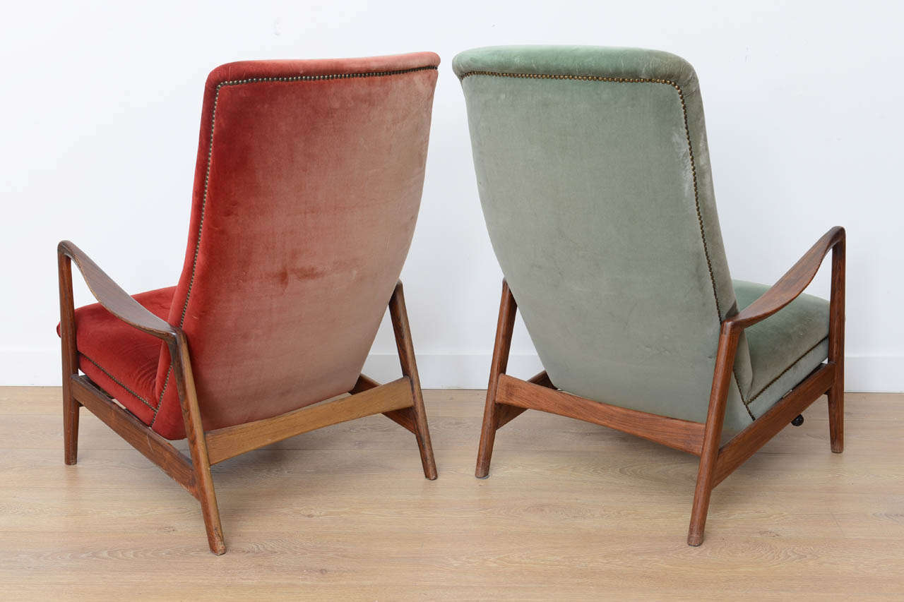 Pair of Easy Chairs by Gio Ponti, Italy 1958. In Good Condition In Miami, FL