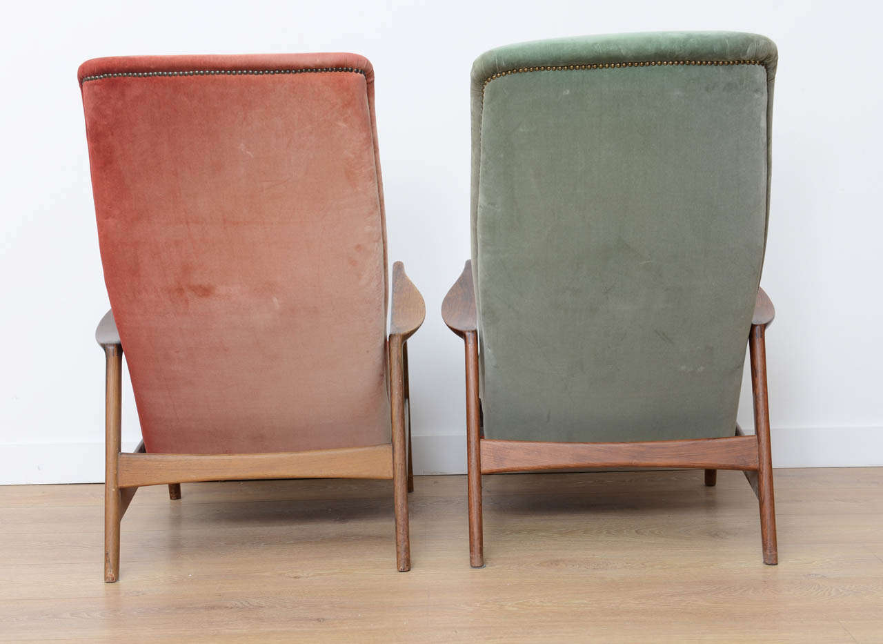 Mid-20th Century Pair of Easy Chairs by Gio Ponti, Italy 1958.
