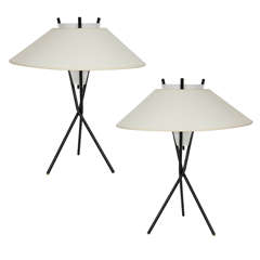 Gerald Thurston for Lightolier Tripod Table Lamps