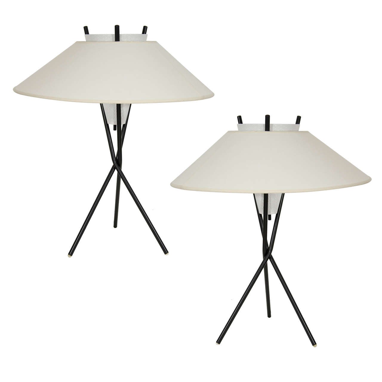 Gerald Thurston for Lightolier Tripod Table Lamps at 1stDibs