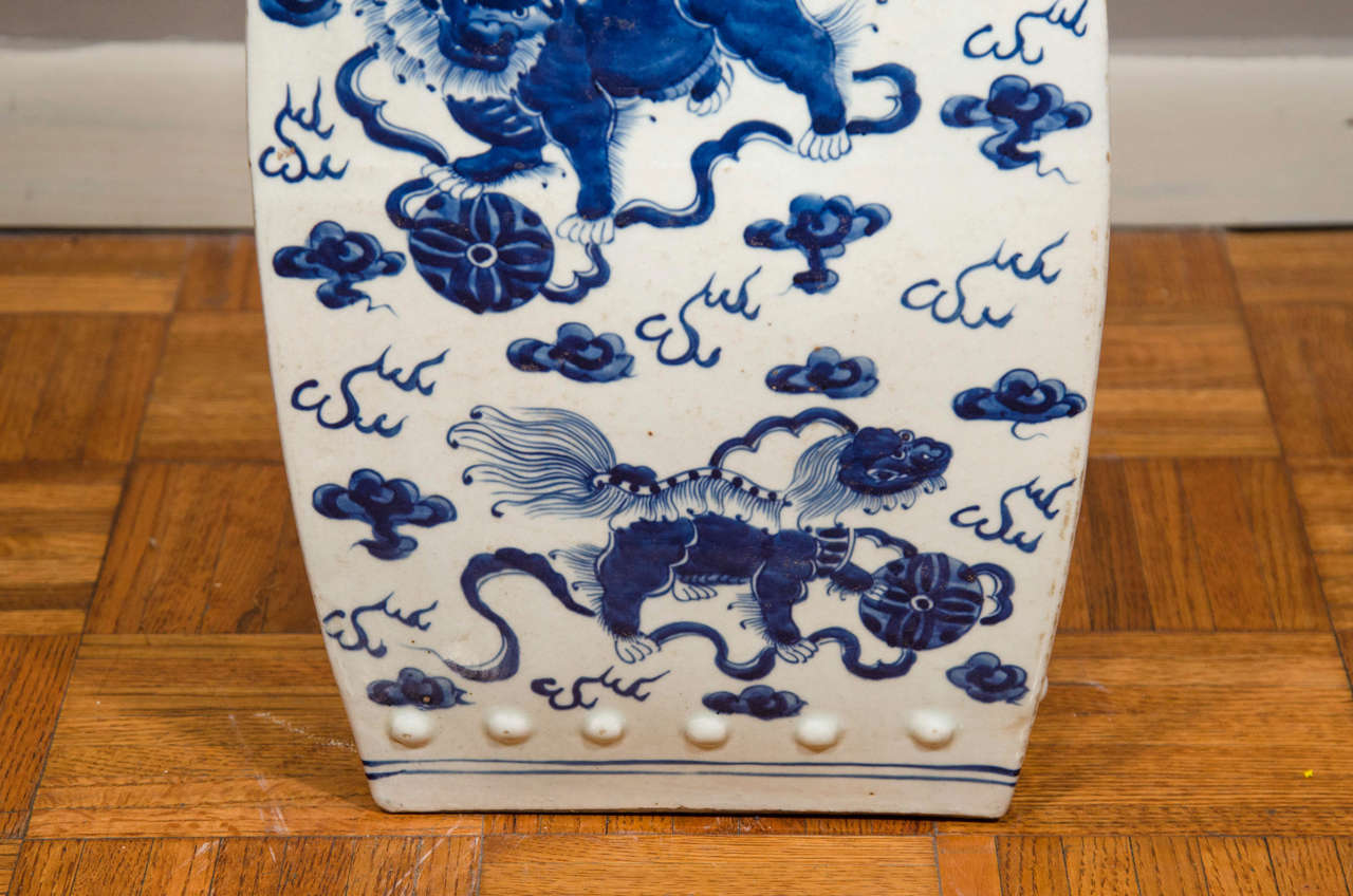 20th Century Blue and White Chinese Garden Stool