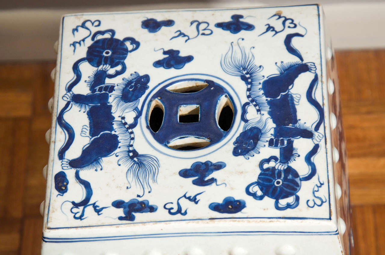 Blue and White Chinese Garden Stool 1