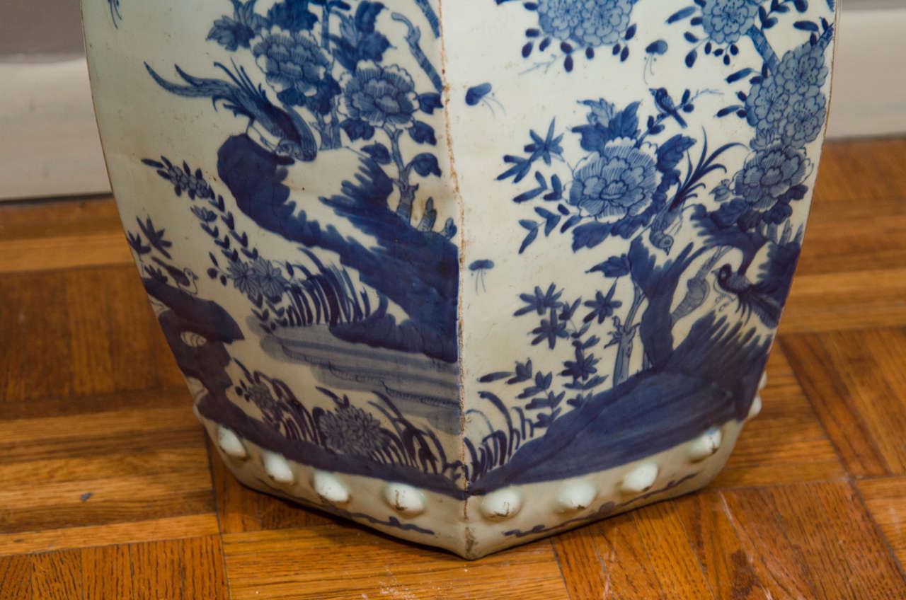 20th Century Blue and White Chinese Garden Stool