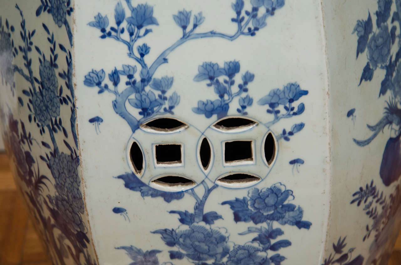 Porcelain Blue and White Chinese Garden Stool