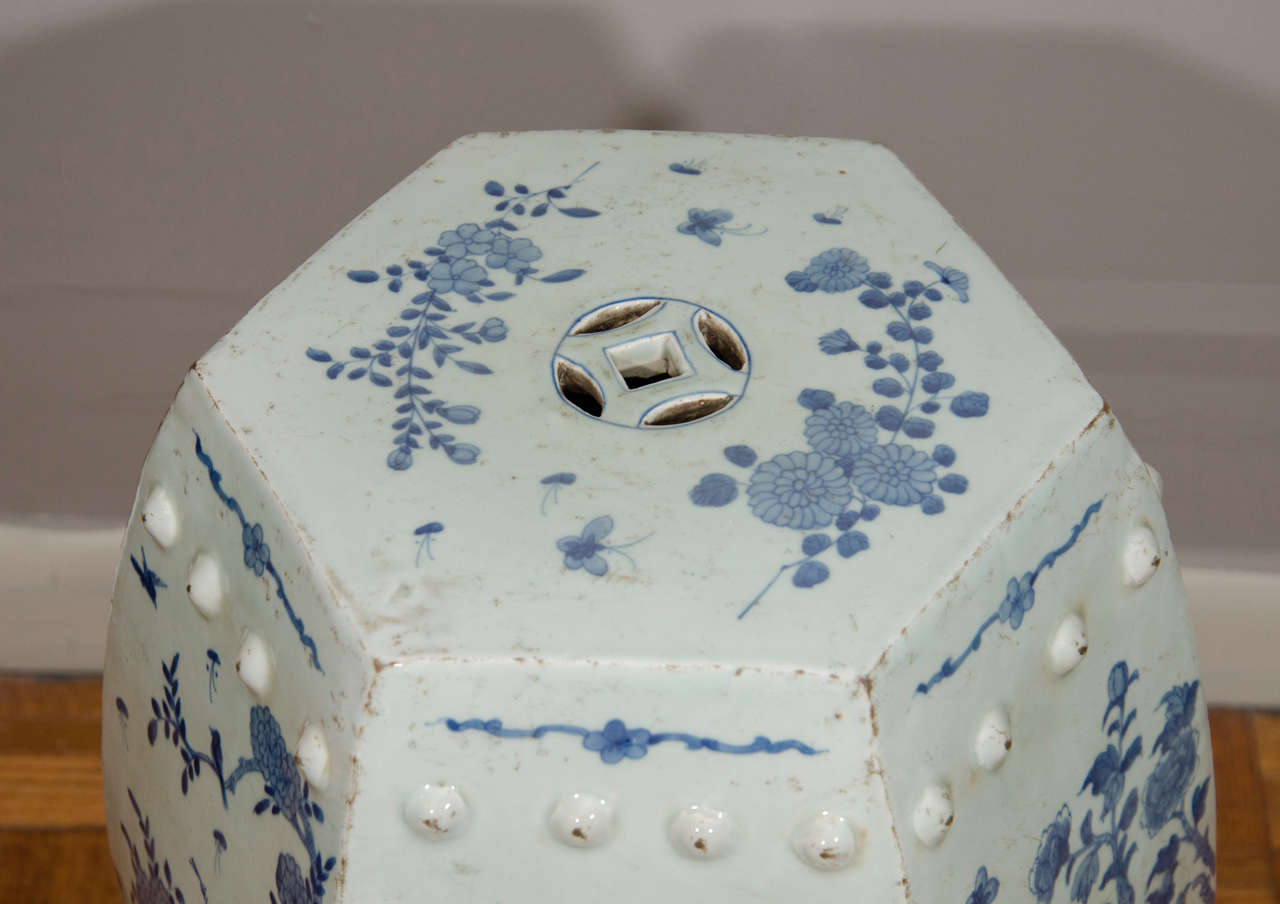 Blue and White Chinese Garden Stool 1