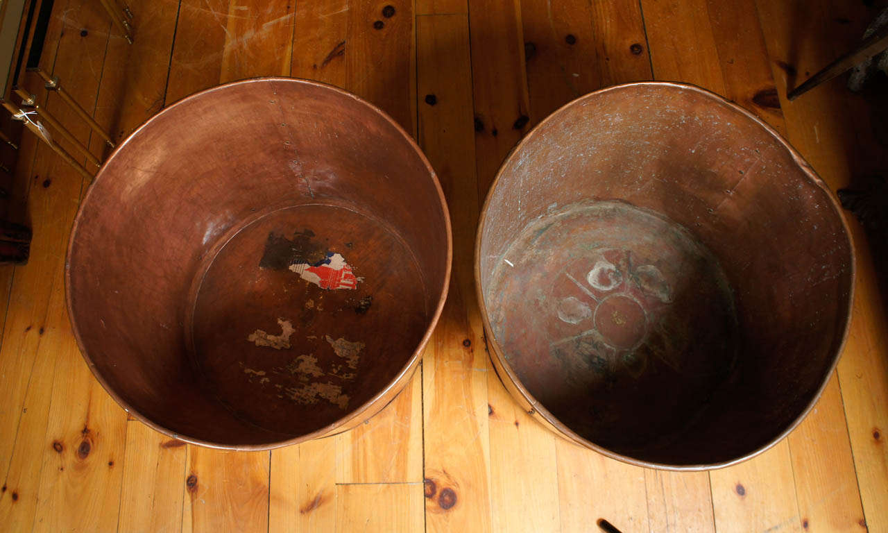 20th Century Pair of Large Copper Pots
