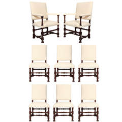 Set of Eight Baroque Style Dining Chairs