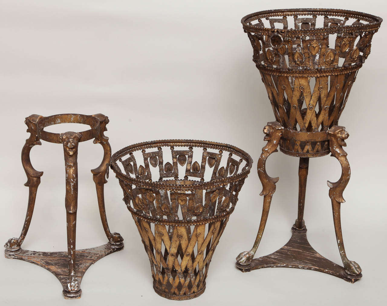 Unusual Pair of Early 19th Century Tole and Wood Jardinieres 4