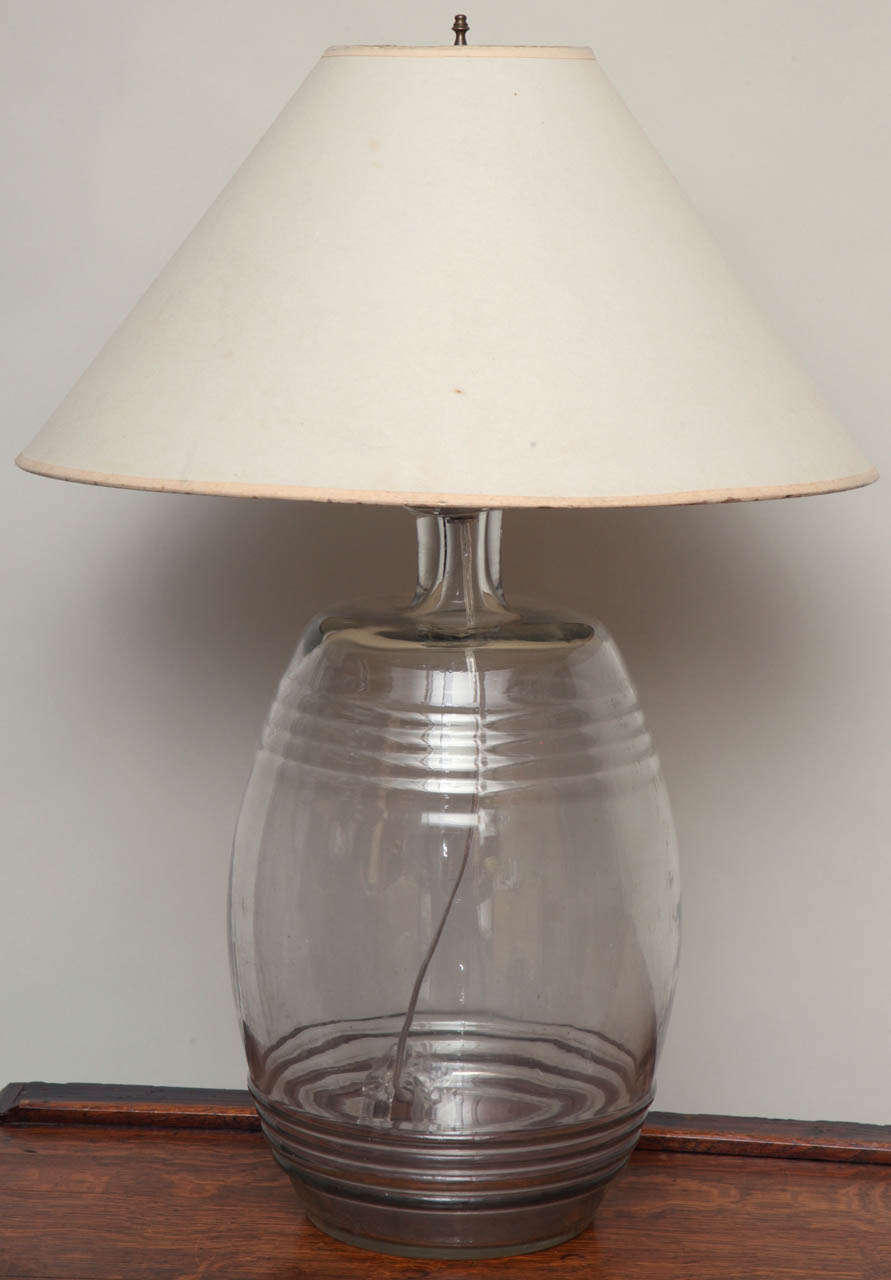 Edwardian Glass Spirit Barrel, as Lamp
