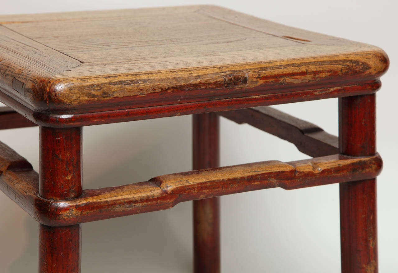 20th Century 18th Century Chinese Elm Square Table