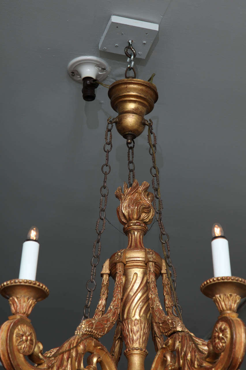 19th Century Giltwood Neoclassical Chandelier 2