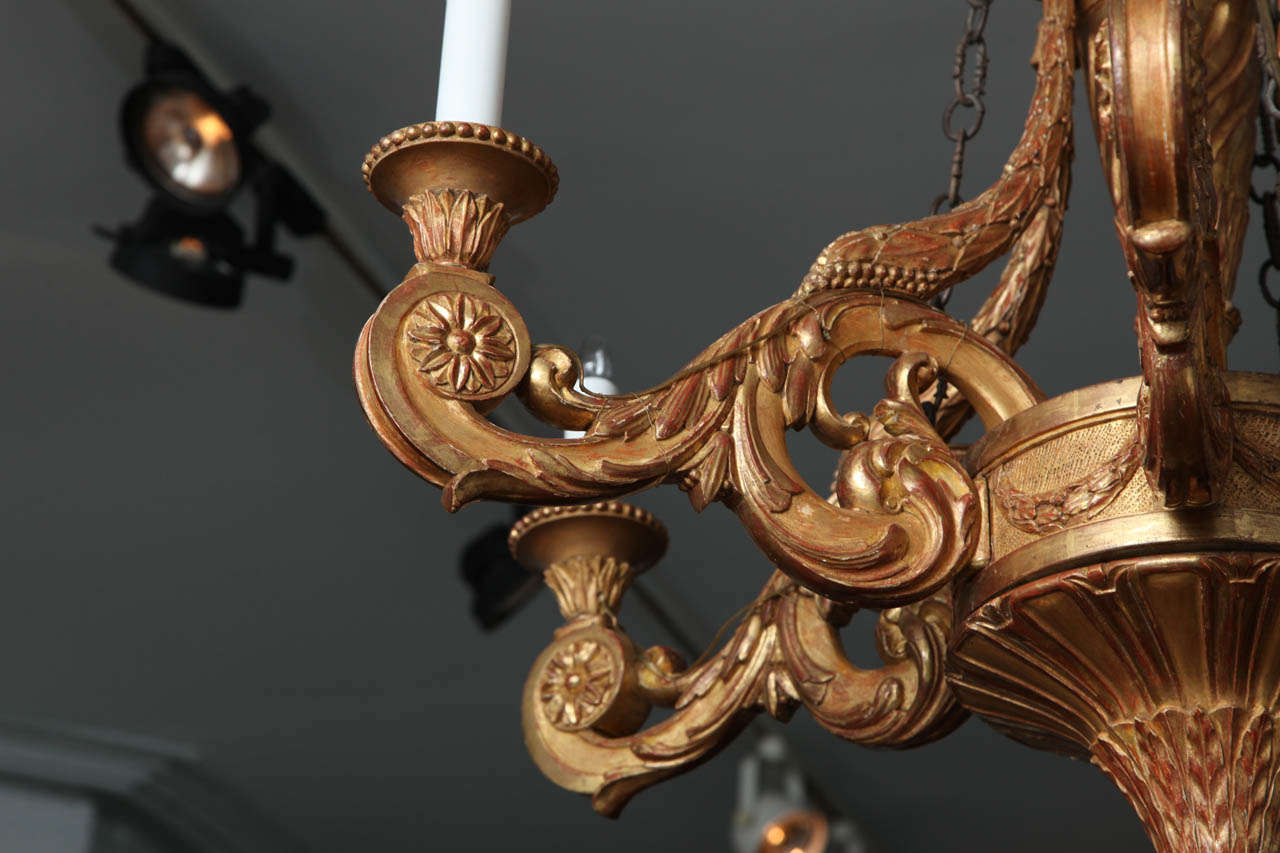 19th Century Giltwood Neoclassical Chandelier 7