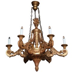 19th Century Giltwood Neoclassical Chandelier