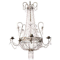 Antique Early 19th Century Swedish Crystal Chandelier