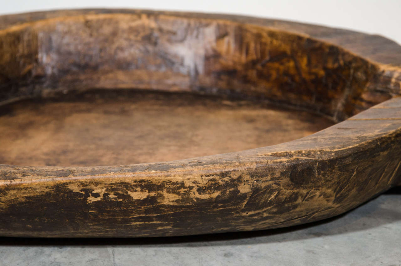 Chinese Large Rustic Antique Wood Tray For Sale