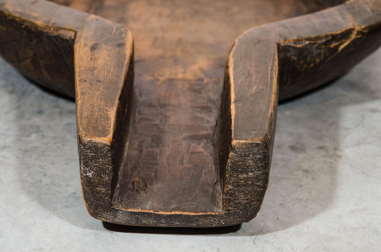 Großes Rustikales Antikes Holz Tablett im Angebot 2