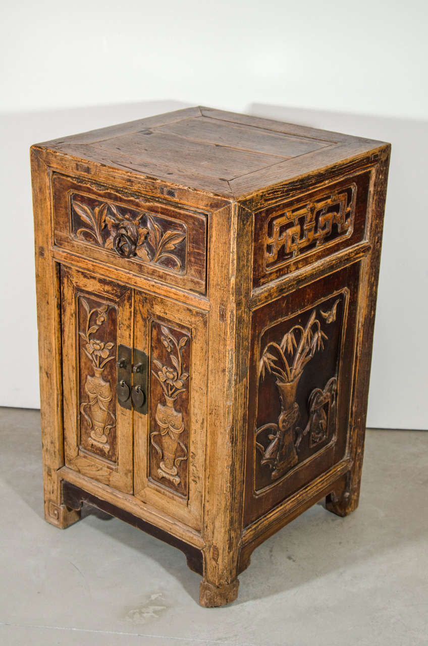 Chinese Unusual, Finely Carved 19th Century Cabinet For Sale