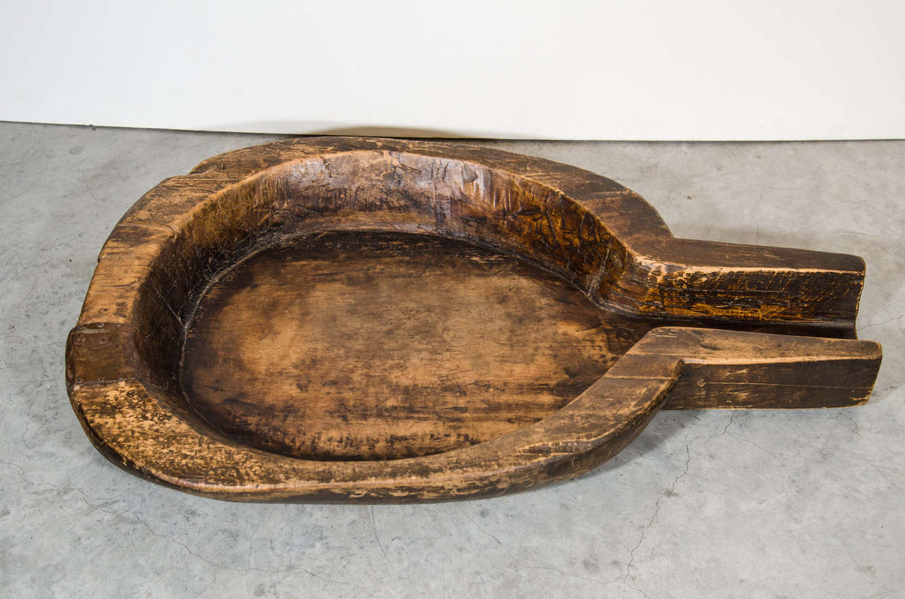 Large Rustic Antique Wood Tray For Sale at 1stDibs