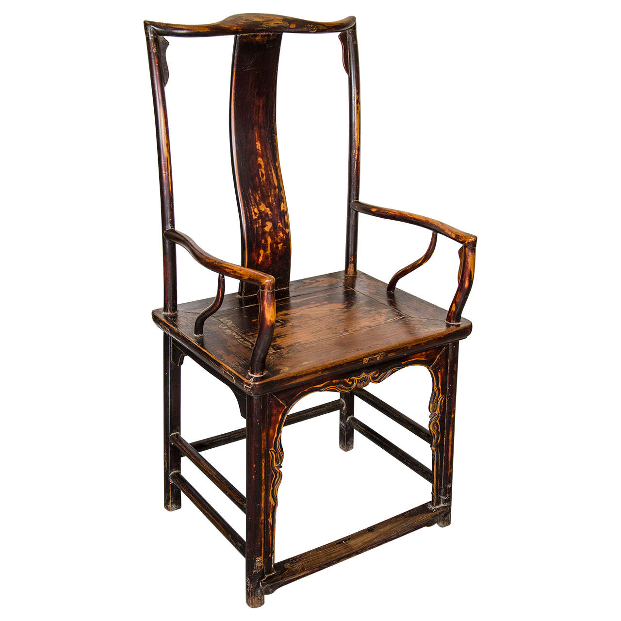 Rosewood Chinese Carved Armchair at 1stDibs