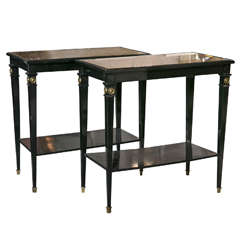 Pair of Gilt Glass Top Side Tables by Maison Jansen