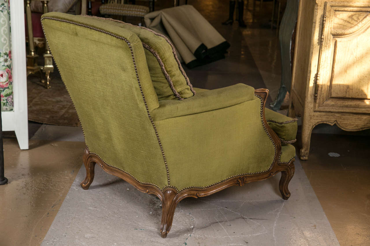 Mid-20th Century Pair of Louis XV Style Bergère Lounge Chairs by Maison Jansen