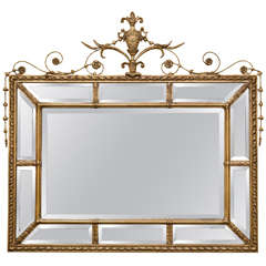 Vintage Adams Style Beveled Mirror in Finely Carved Frame
