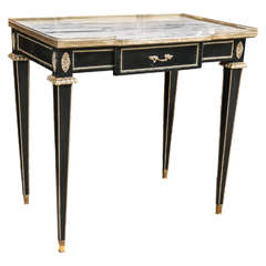 Bronze-Mounted Marble-Top Galleried Stand or Desk by Jansen