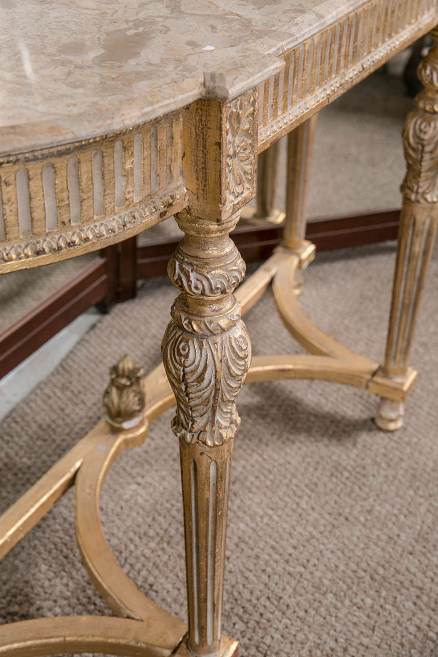 Louis XVI Style Marble-Top Console in the Manner of Maison Jansen In Good Condition In Stamford, CT