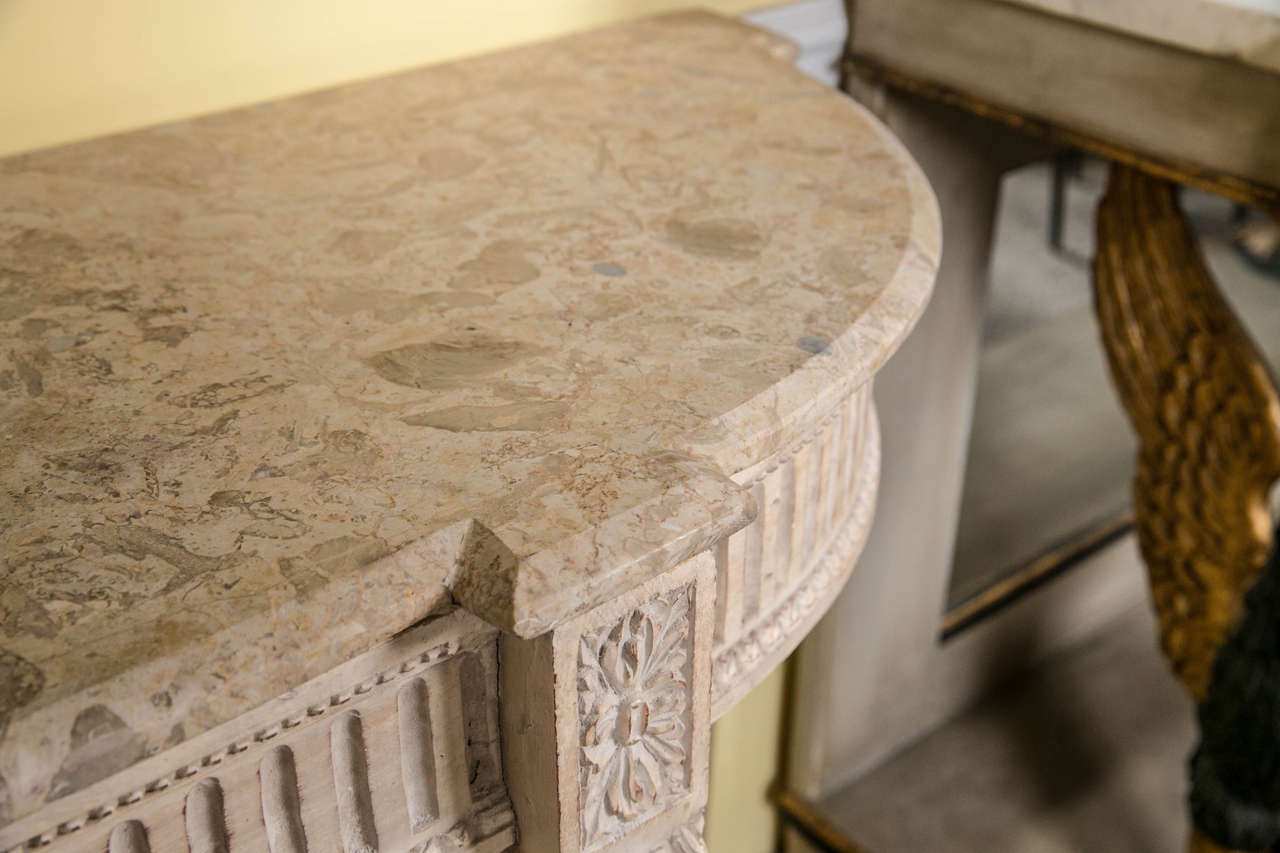 Unknown Louis XV Style Marble-Top Console in the Manner of Jansen