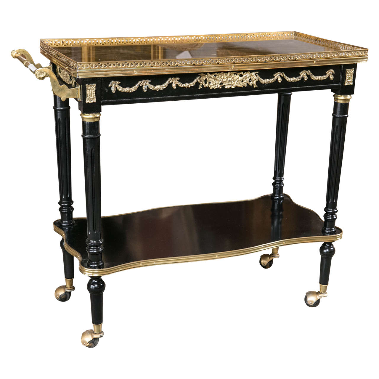 French BronzeMounted Tea Wagon by Maison Jansen at 1stdibs