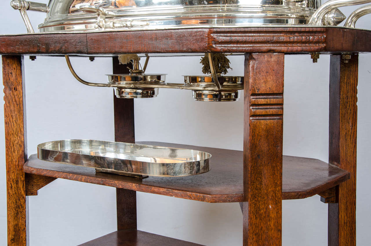 20th Century Silver Carving Trolley by Elkington & Co.