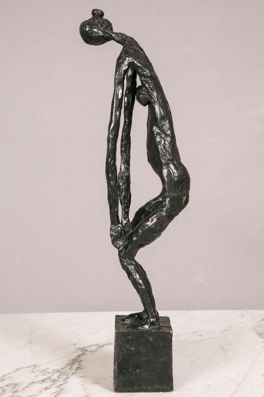 Patinated Bronze Standing Woman by Robert Couturier For Sale