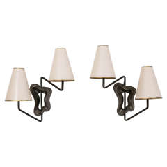 Pair of Wall Sconces by Georges Jouve