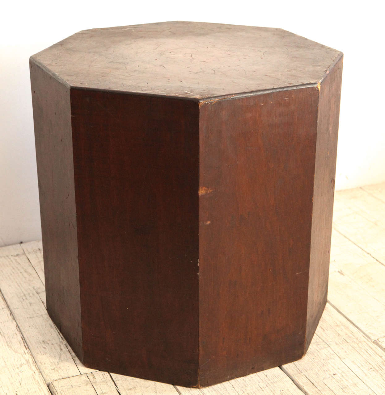 Rustic Wood Octagonal Prism Side Tables 1