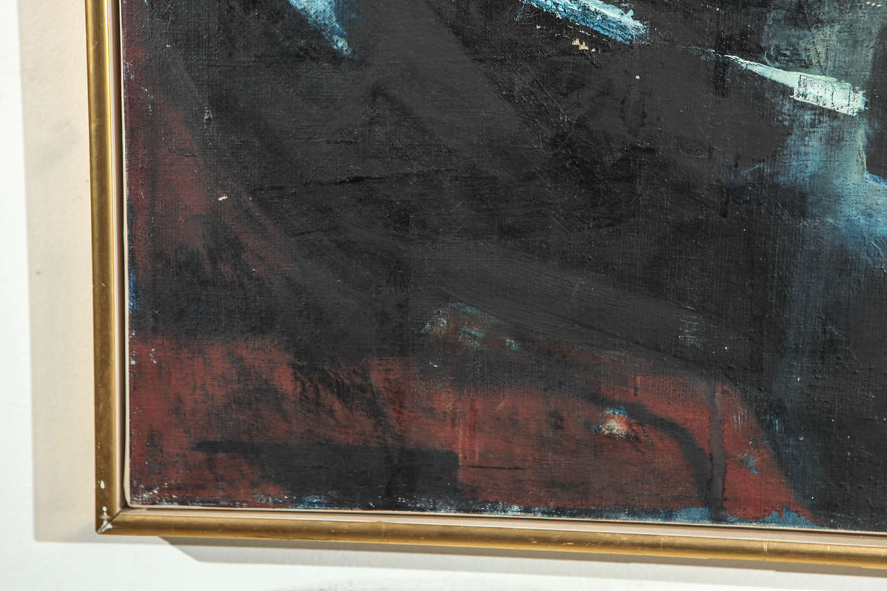 Abstract Black, Blue, and Red Painting 2