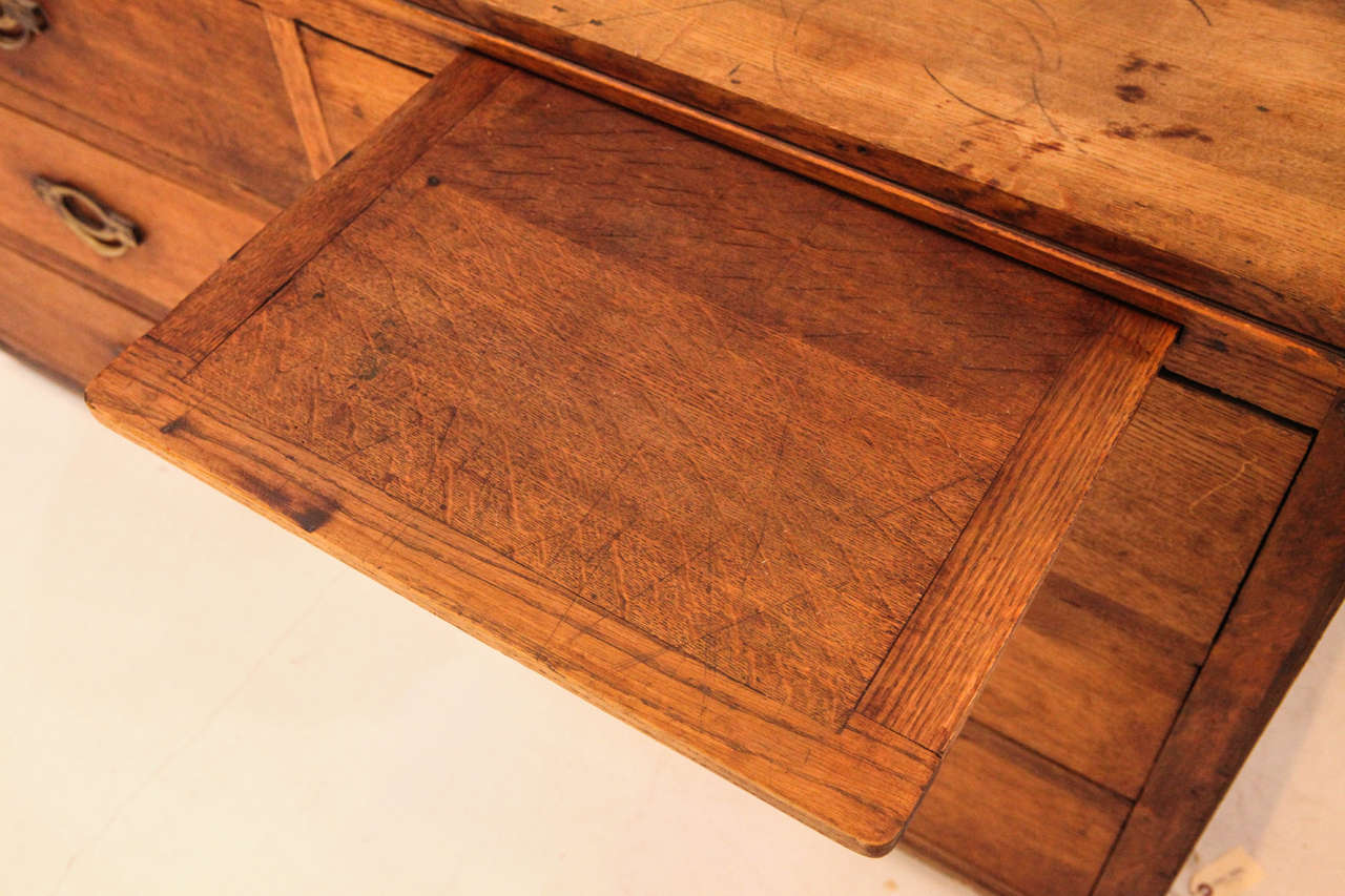 20th Century Vintage French Oak Six Drawer Comptoire