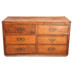 Vintage French Oak Six Drawer Comptoire