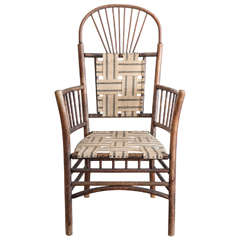 Antique Windsor Style Rustic Armchair